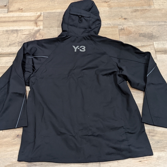 Mens Y-3 "CH1" Knit Shell Full Zip Up Hoodie Black - Picture 2 of 7